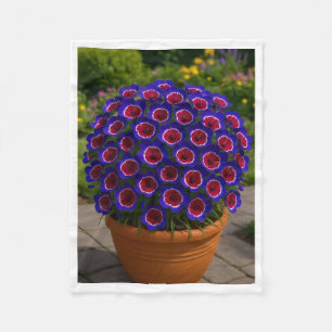 ADOM Lila Blumen-Topf-Decke Fleecedecke