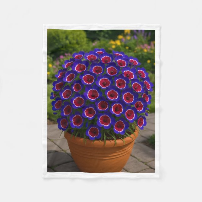 ADOM Lila Blumen-Topf-Decke Fleecedecke (Vorderseite)