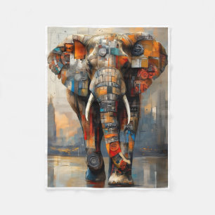 ADOM Mechanischer Elefant Kunstdecke Fleecedecke