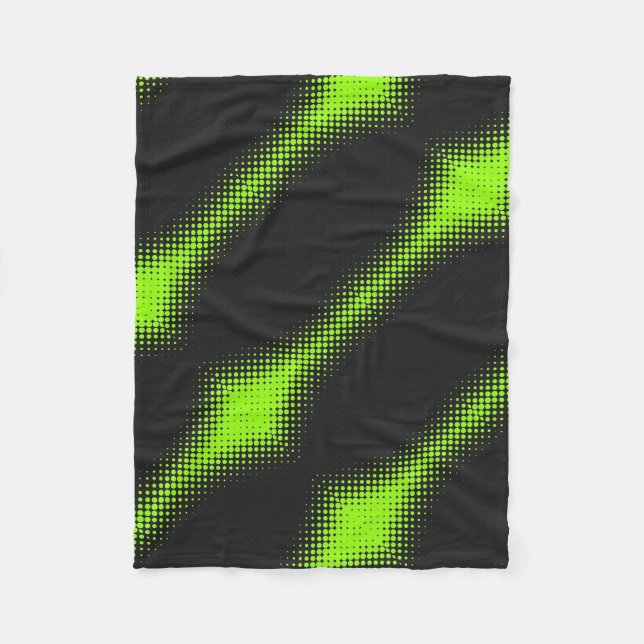 ADOM Neon Grün Halftone-Decke Fleecedecke (Vorderseite)