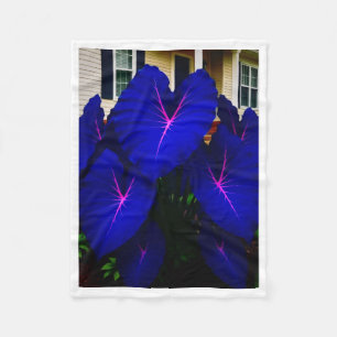 ADOM Neon-Lila-Blatt-Glow-Decke Fleecedecke
