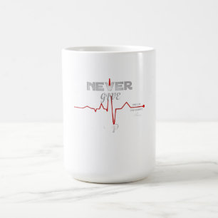 ADOM Premium "Never Give Up" Grafik-Langarmshirt f Kaffeetasse