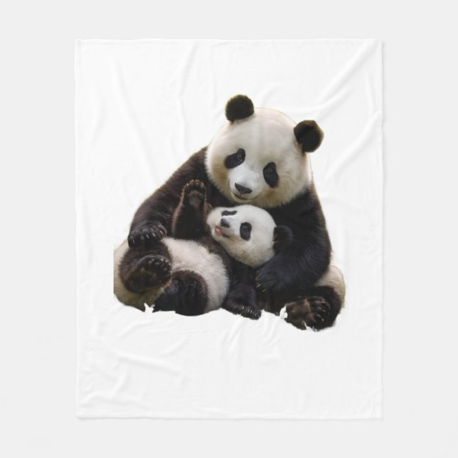 ADOM Premium Panda Bär Kinderzimmer Wurfdecke Fleecedecke (Vorderseite)
