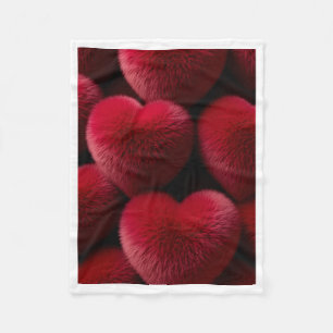 ADOM Red Velvet Hearts Blanket Fleecedecke