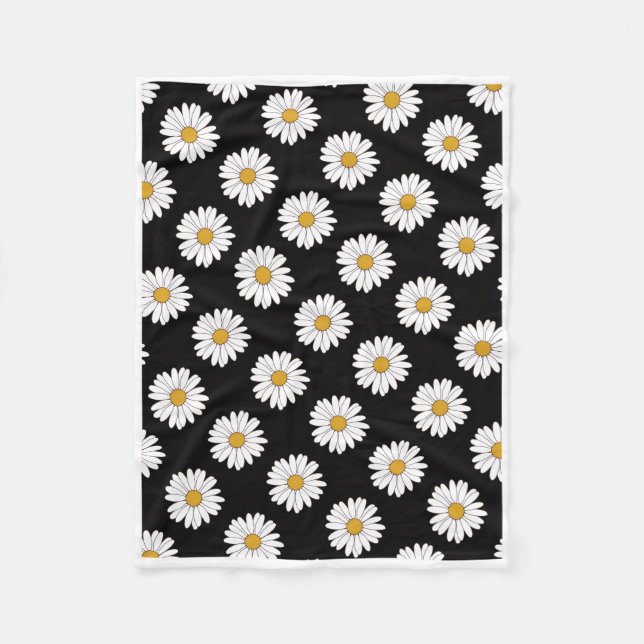 ADOM Schwarz-Weiß-Daisy-Wurfdecke Fleecedecke (Vorderseite)