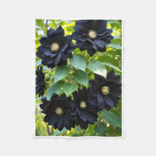ADOM Seltener schwarzer Blumen-Wurfdecke Fleecedecke