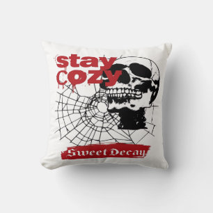 ADOM "Stay Cozy" Damen Langarm Grafik T-Shirt Kissen