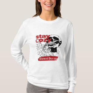 ADOM "Stay Cozy" Totenkopf Damen Langarmshirt T-Shirt