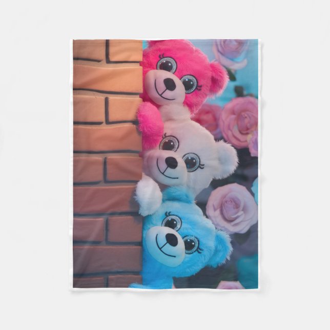ADOM Süße Bunte Teddybären Decke (Vorderseite)