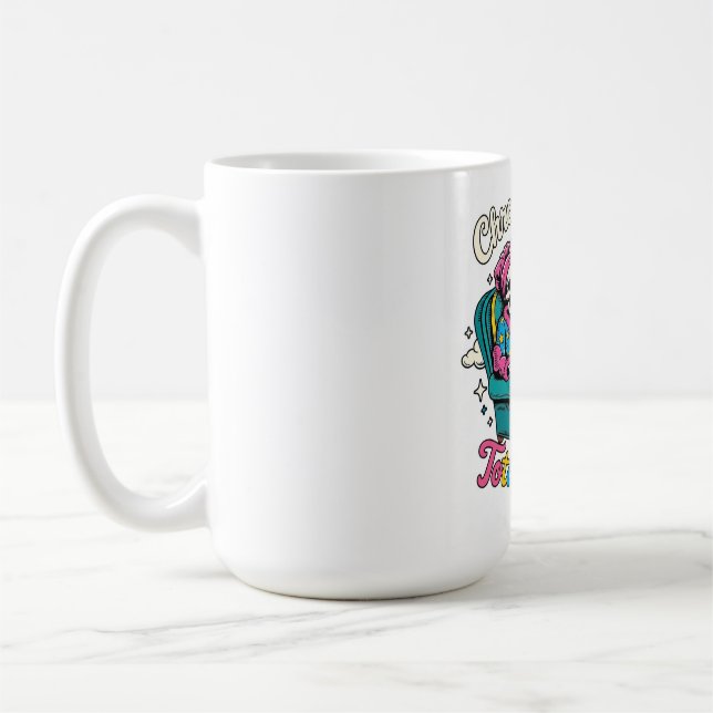 ADOM "Totally Chill" Damen Langarmshirt Kaffeetasse (Links)