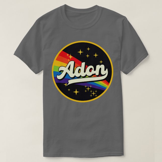 Adon Rainbow in Space Vintag Style T-Shirt (Design vorne)