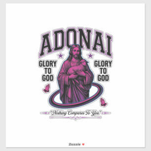 Adonai Ehre sei Gott Vintage-Christen-Vektor-Desig Aufkleber