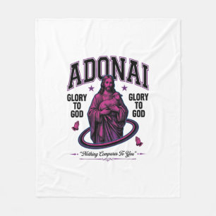 Adonai Ehre sei Gott Vintage-Christen-Vektor-Desig Fleecedecke