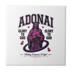 Adonai Ehre sei Gott Vintage-Christen-Vektor-Desig Fliese