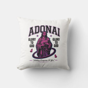 Adonai Ehre sei Gott Vintage-Christen-Vektordesign Kissen