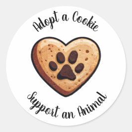 Adopt a Cookie Animal Rescue Support Runder Aufkleber