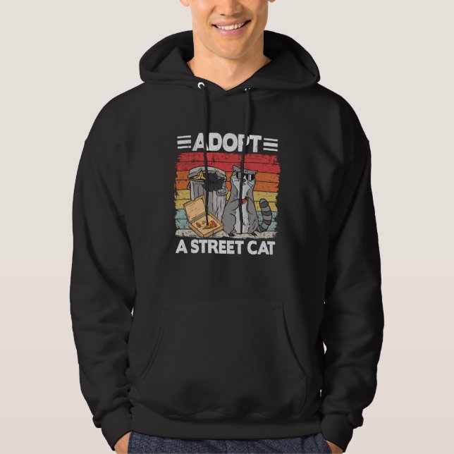 Adopt A Street Cat Trash Can Garbage Panda Pizza R Hoodie (Vorderseite)