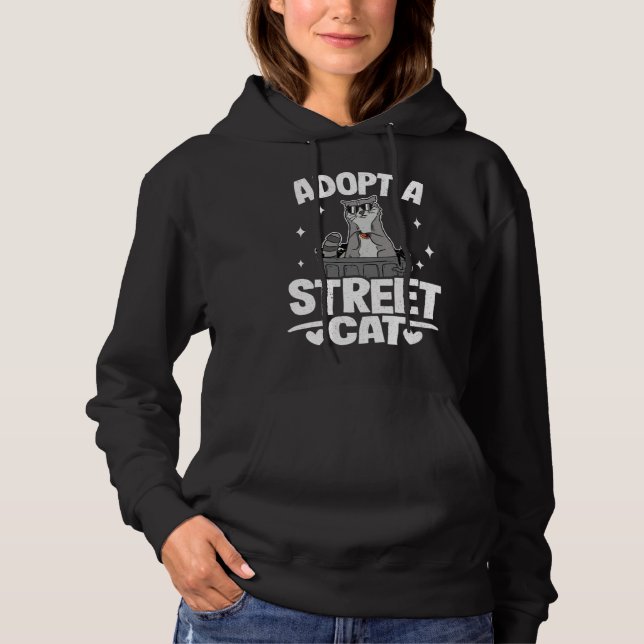 Adopt A Street Cat Trash Garbage Panda Raccoon 1 Hoodie (Vorderseite)