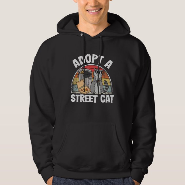 Adopt A Street Cat Trash Garbage Panda Raccoon  2 Hoodie (Vorderseite)