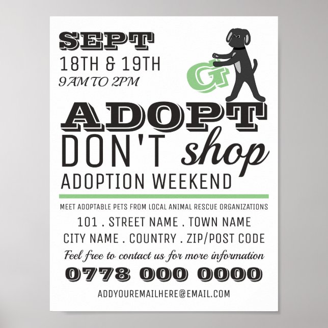 Adopt Don't Shop, PET Adoption Event Advertising Poster (Vorne)