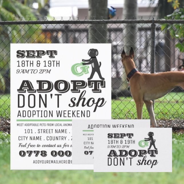 Adopt Don't Shop, PET Adoption Event Advertising Visitenkarte (Von Creator hochgeladen)