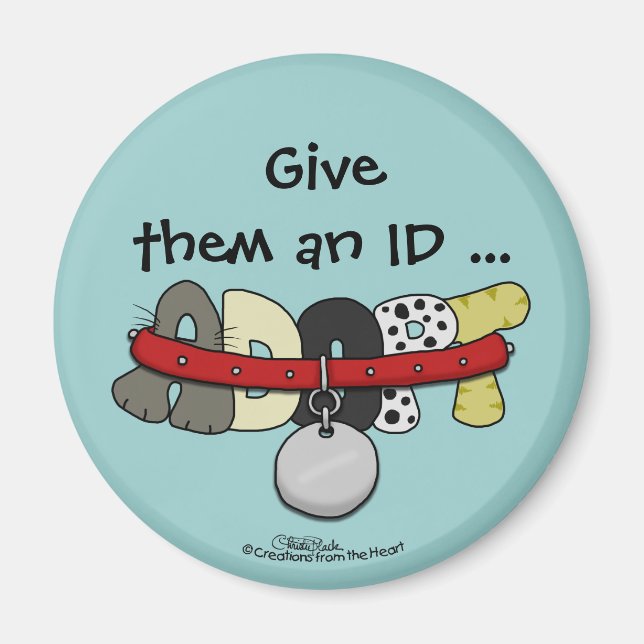 ADOPT with Collar-Give Them an ID Magnet (Vorne)