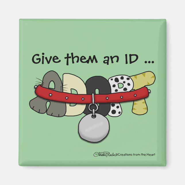 ADOPT with Collar-Give Them an ID Magnet (Vorne)