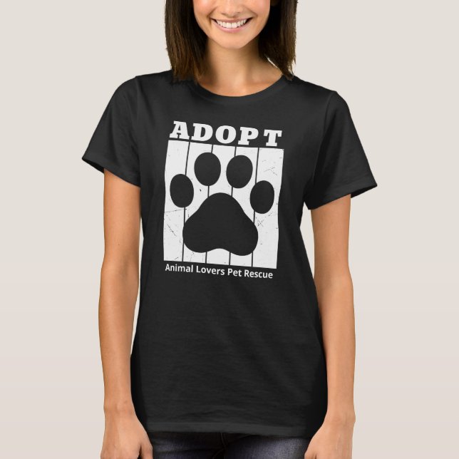 Adopter le T-shirt personnalisé noir et blanc (Devant)
