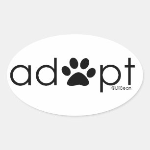 Adoptier #2 ovaler aufkleber