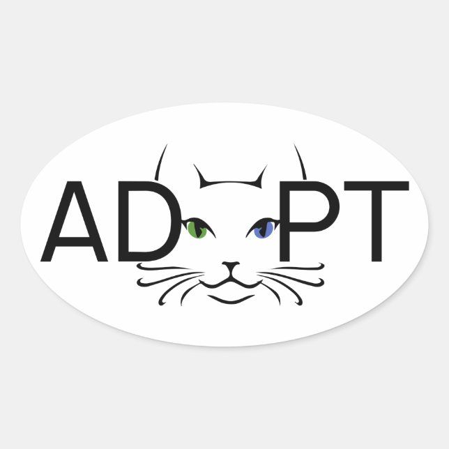 Adoptier Cat Ovaler Aufkleber (Vorderseite)