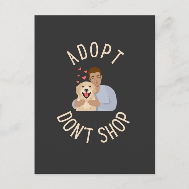 Adoptier Don't Shop - Hunde-Adoption Postkarte (Vorderseite)