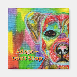 Adoptier Don't Shop Hundesymbol Magnet