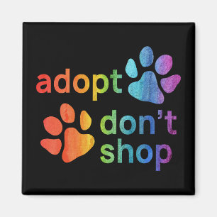 Adoptier Don't Shop Rainbow Paws Magnet