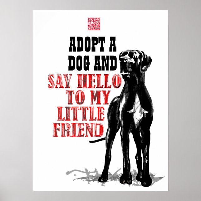 Adoptier einen großen Hund Poster (Vorne)