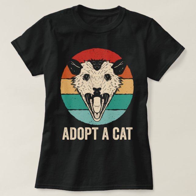 Adoptier einer Katze Funny Possum T-Shirt (Design vorne)