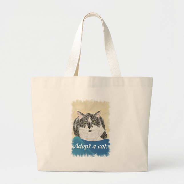 Adoptier einer Katze Werbeaktion Canvas-Beutel Jumbo Stoffbeutel (Vorne)
