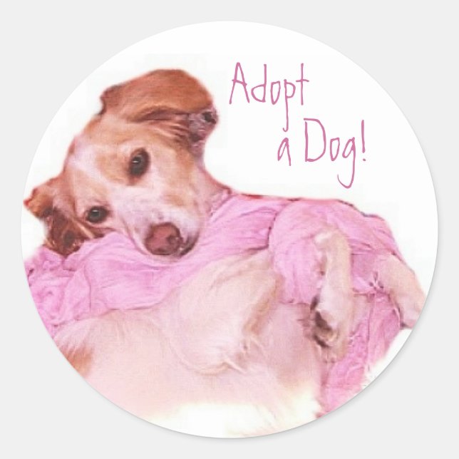Adoptier eines Hundehebers Runder Aufkleber (Vorderseite)