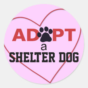 Adoptier eines Hundes Runder Aufkleber
