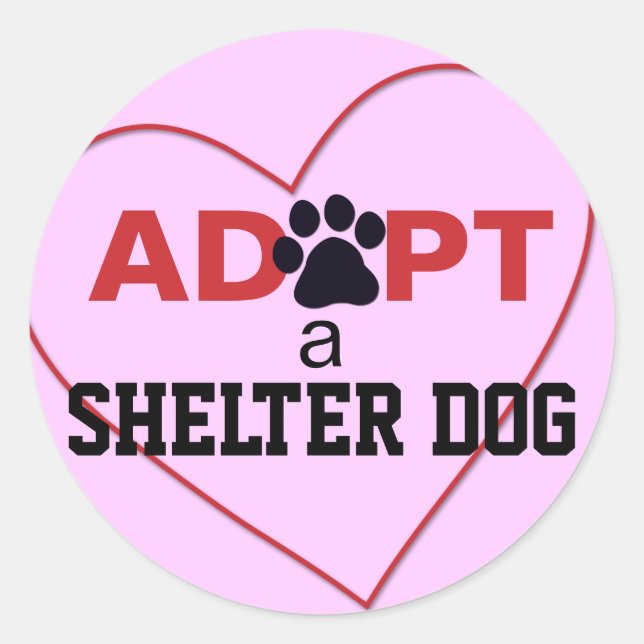 Adoptier eines Hundes Runder Aufkleber (Vorderseite)