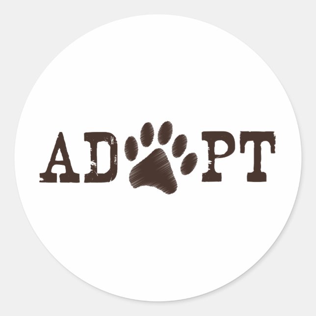 Adoptier eines Tieres Runder Aufkleber (Vorderseite)
