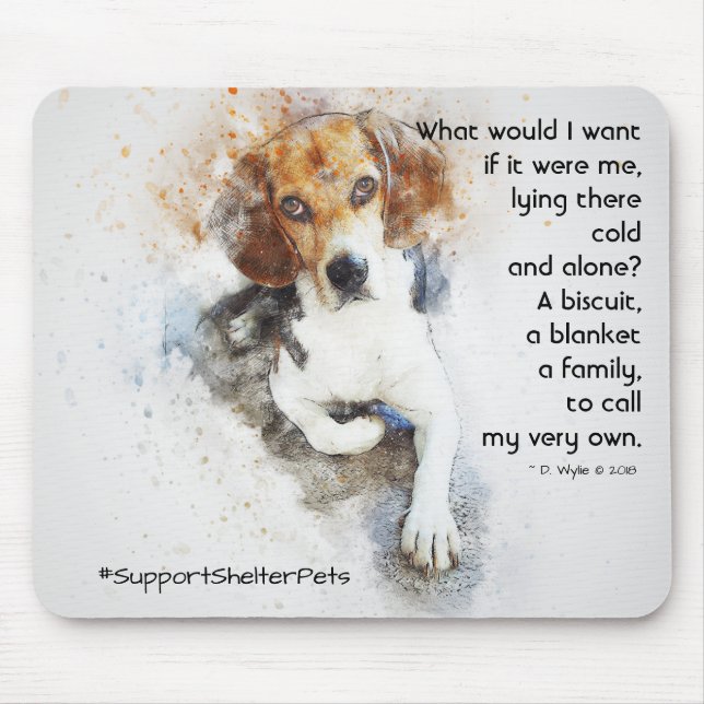 Adoptier eines Unterschlupf - Beagle Mousepad (Vorne)