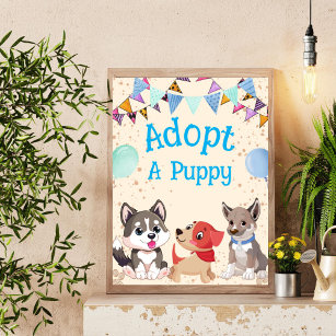 Adoptier eines Welpen-Geburtstagsgeschenks Poster