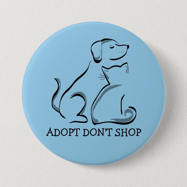 Adoptier: Hundekatze nicht einkaufen, LG-3-Zoll-Ru Button (Vorderseite)