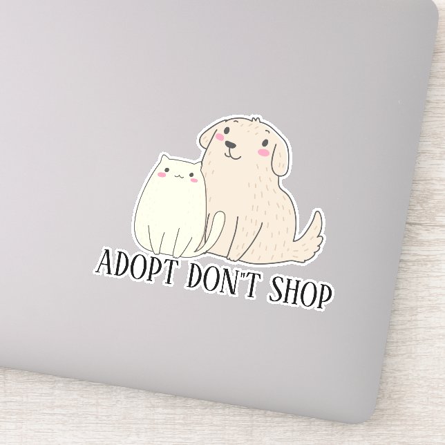 Adoptier Katzenhund nicht kaufen Aufkleber (Detail)