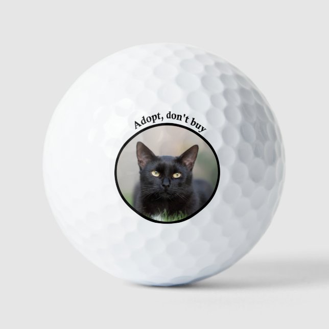 Adoptier, kaufe keine Katzen-Golfbälle Golfball (Vorderseite)