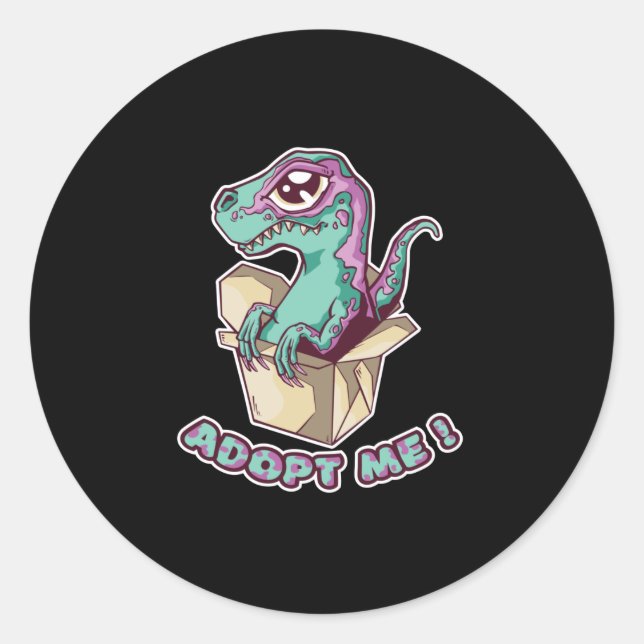Adoptier me Niedlich Baby Raptor Runder Aufkleber (Vorderseite)