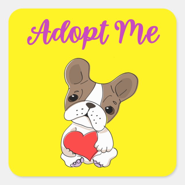 Adoptier mir quadratischer aufkleber (Vorderseite)