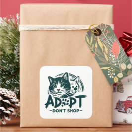 Adoptier nicht einkaufen 1 quadratischer aufkleber