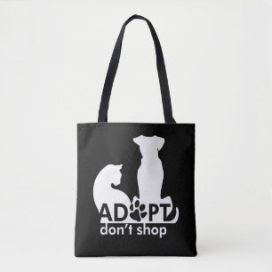 Adoptier nicht kaufen Dog Cat White Tasche