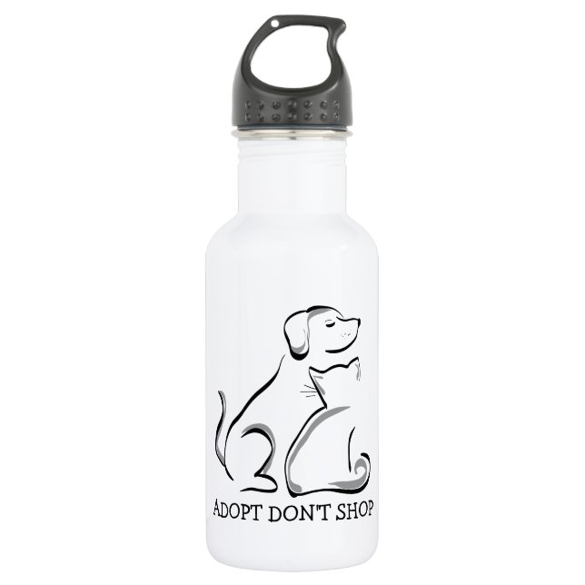 Adoptier nicht kaufen Katze retten Wasserflasche 1 (Vorderseite)